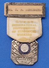 1948 Delegate Badge Brotherhood International Electrical Workers Atlantic City