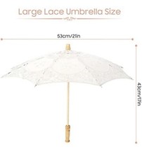 Lady Umbrella Lace Embroidered Sun Parasol Wedding Bridal Umbrella Black
