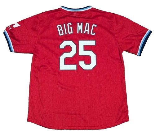 Mens STARTER Red Vintage Cardinals #25 Stitched McGwire Jersey Sz