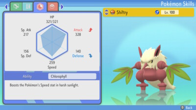 Pokemon Brilliant Diamond Shining Pearl BDSP - Shiny 6IV Max EV Shiftry