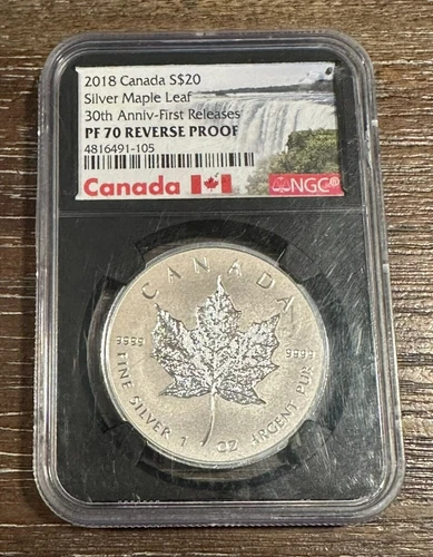 2018 Canada Maple Leaf $20 Reverse Proof NGC PF70 FDI 30th Anniversary