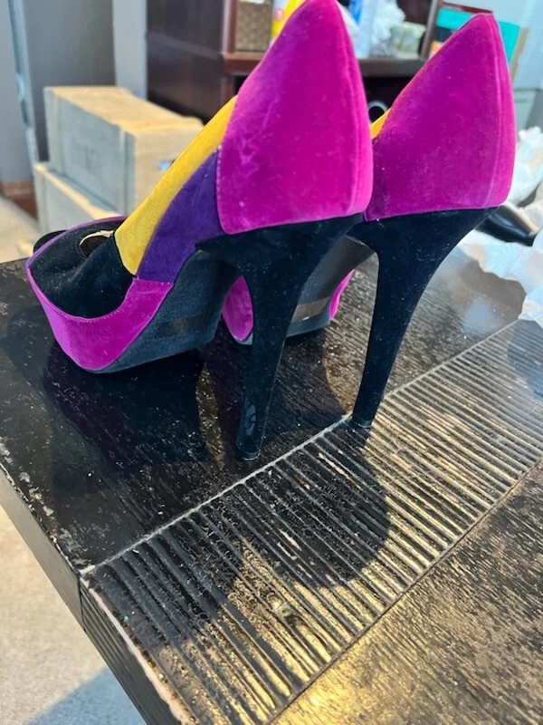 Zapato Quiped Retro Estilo Vintage Stiletto Tacón Alto Punta Abierta Talla Mujer 9 Foto 3 de 4