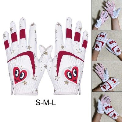 2x süße Kinder Golfhandschuhe Leder atmungsaktiv warm Golfhandschuh alle Größen