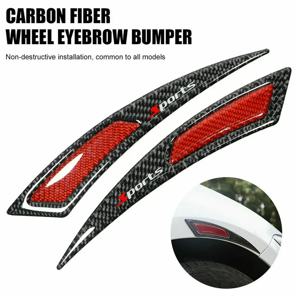 Universal Glossy Black Car Exterior Side Fender Vent Air Wing Sticker Trim Decor
