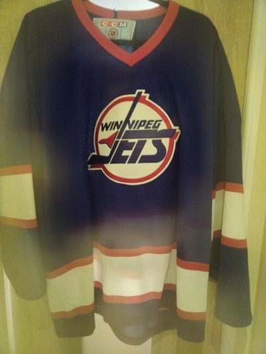 Vintage Rare Winnipeg Jets CCM Authentic Ice Hockey Jersey Size XL