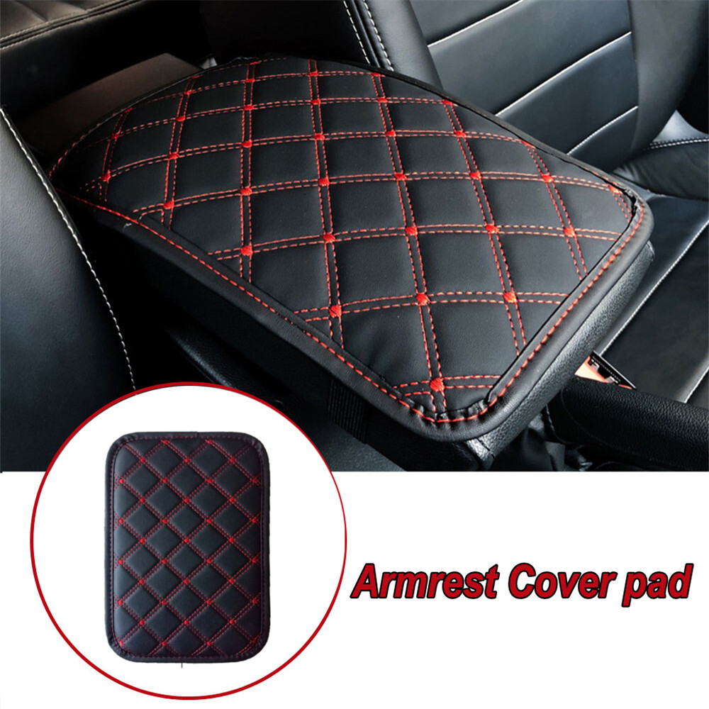 Car Armrest Cover Pad Center Console Box PU Leather Cushion Mat Accessories Red eBay