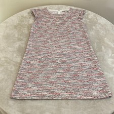 Loft Womens Pink Round Neck Flutter Short Sleeve Zip Shift Dress Size 4