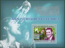 Famous Anniversaries Music Sports Movies Souvenir Sheet Mint NH