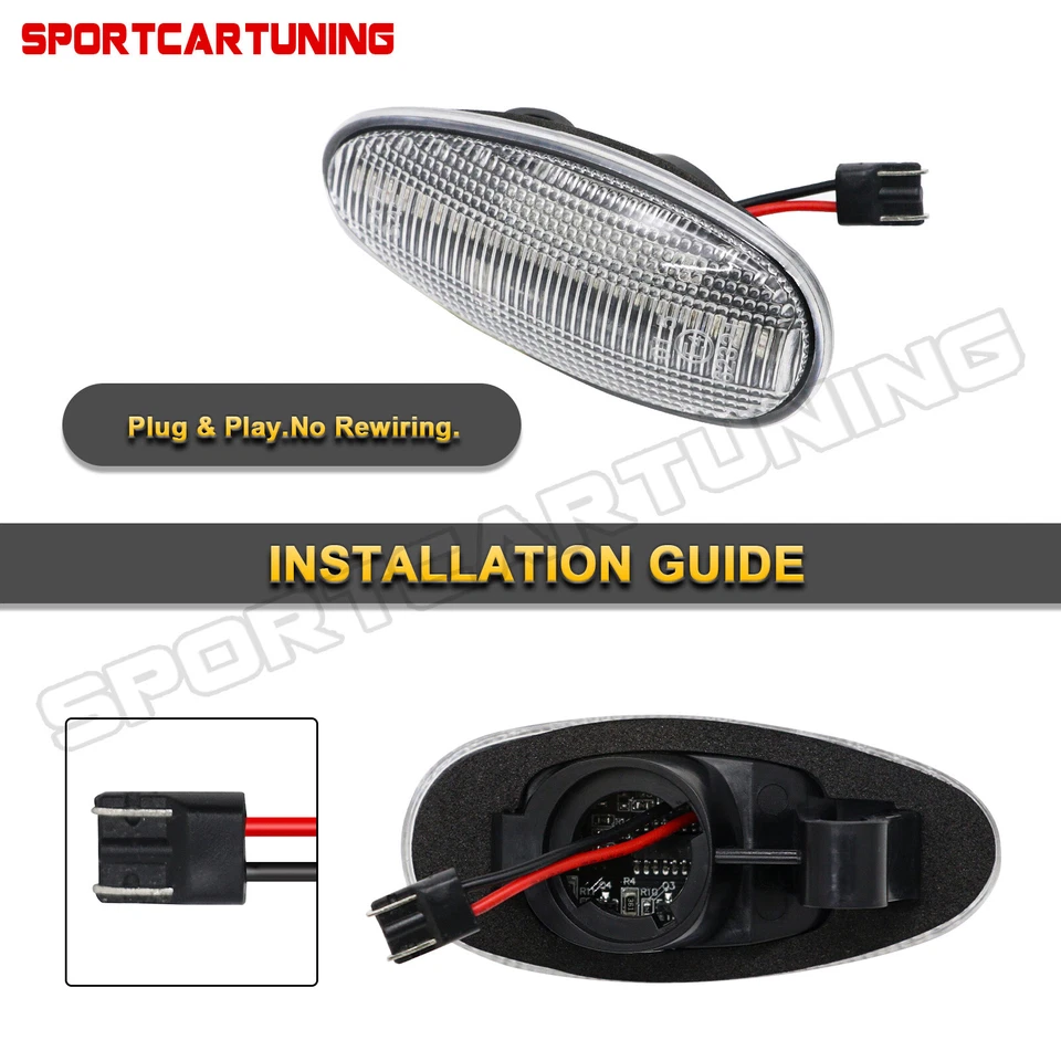 For 02-06 Mitsubishi Lancer 03-06 Outlander Front Side Marker Turn Signal Lights — 第 4/4 张图片