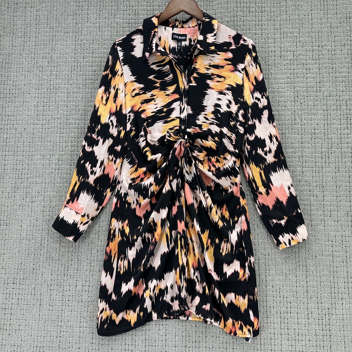 steve madden shirt dresses Steve Madden Women's Arielle Dress Long Sleeve Button Up Dresses - Wine - Size 0