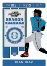 2020 Panini Chronicles Contenders Optic Isan Diaz RC Miami Marlins #27