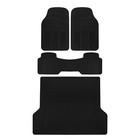 All Weather Rubber Floor Mat Car Truck + Black Cargo Liner Heavy Duty 4 PC