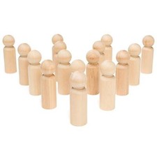 Wood Peg Dolls, 3.5 Inch Large Dad Shape Wooden Peg People, Pack of 10 Wooden