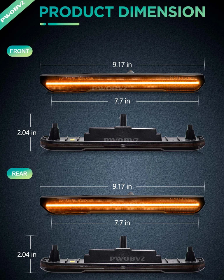 For 2020-2024 GMC Sierra 2500 3500 HD Front Rear Fender LED Side Marker Lights - Изображение 4 из 4