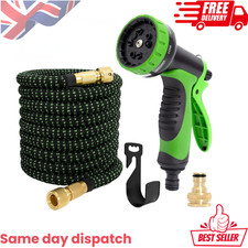 Heavy Duty Garden Hose Flexible Pipe Spray Gun Expandable Sprinkler UK