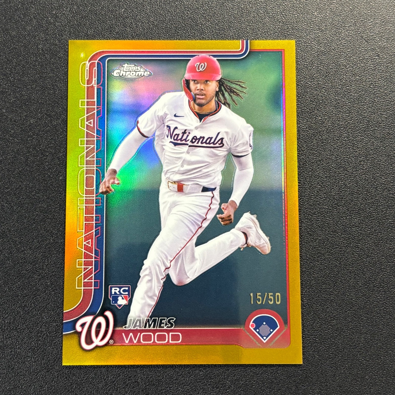 2025 Topps Chrome James Wood /50 Gold Refractor Rookie Card #132