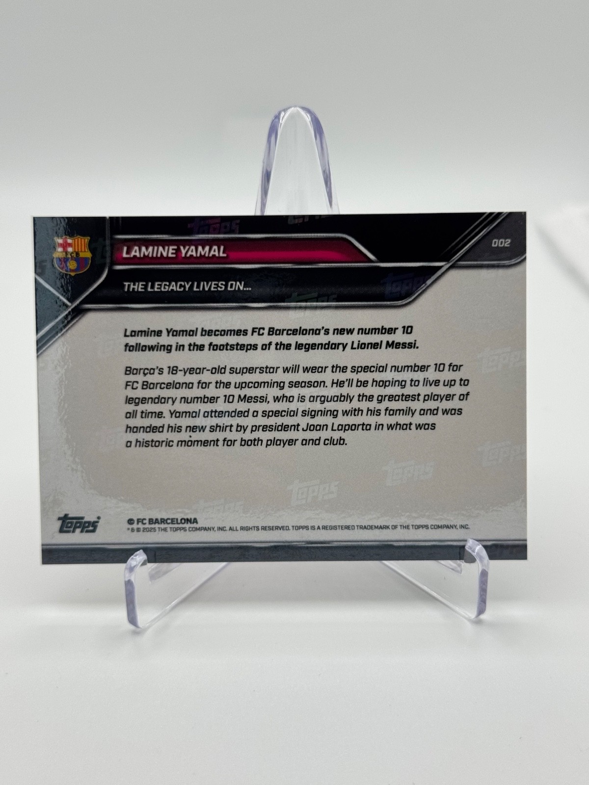2025-26 Topps Now FC Barcelona - Lionel Messi, Lamine Yamal #002 view 2