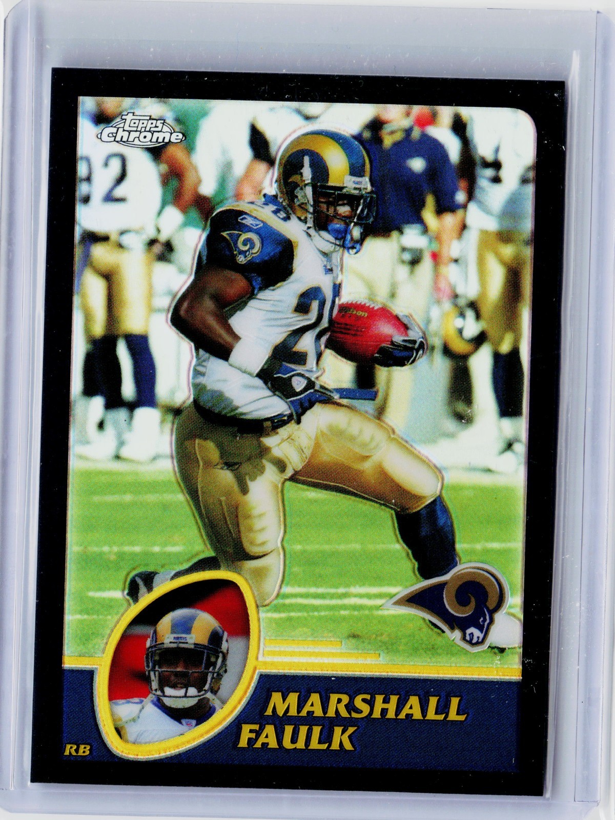 2003 TOPPS CHROME BLACK REFRACTOR #136 - MARSHALL FAULK #ED 246/599