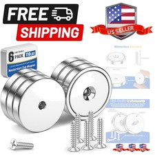 6 Pack Neodymium Cup Magnets, 110LBS Holding Force Strong Rare Earth Magnets ...