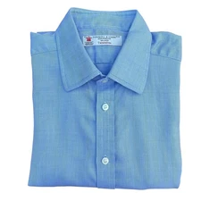 Turnbull & Asser England 16 1/2 Herringbone Cotton Dress Shirt Mens Blue