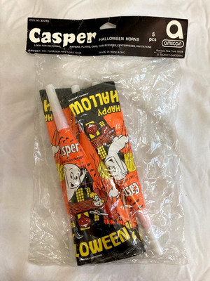 Vtg 1970s Halloween Casper Friendly Ghost Noise Makers Amscan In Package *RARE*