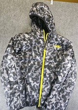 North Face Reversible Coat Full-Zip Boys XL 18-20 Hooded Black/Gray Camo 1455