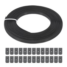 10 Yard 6mm Wide Polyester Low Density Corset Boning with 40 Pcs End Cap,Black