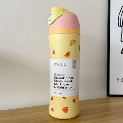 Brand New Owala FreeSip 24/32OZ Water Bottle Fruit Pattern Special Edition 