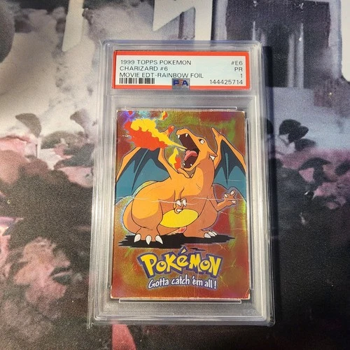 1999 TOPPS POKEMON THE MOVIE EDT FOIL #E6 CHARIZARD #6 PSA 1 Poor