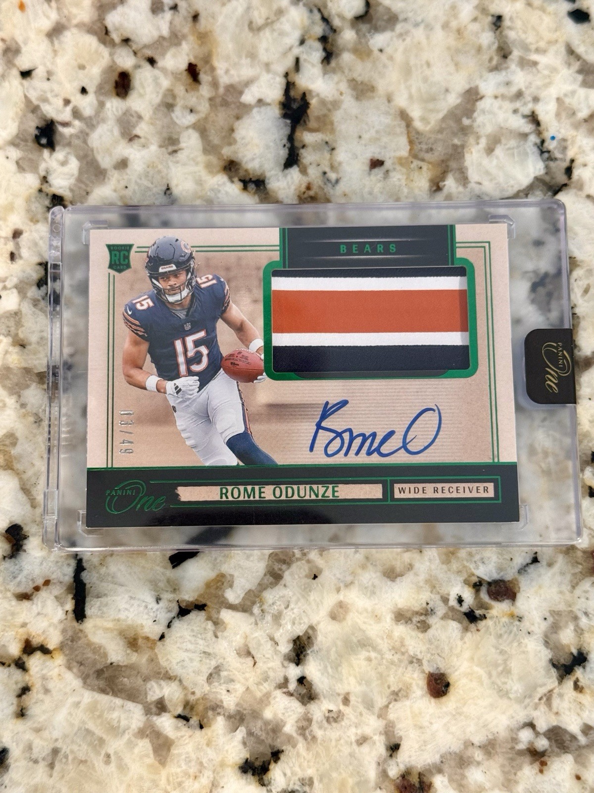 2024 Panini One ROME ODUNZE Rookie Patch Auto Green RPA /49 SP