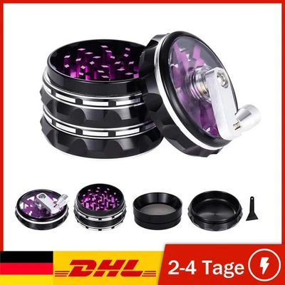 HOMTAS Molinillo en Morado 55mm 4 Piezas de Aluminio Molinillo de Hierbas Crusher Tabaco