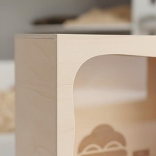 Wooden Hamster Hideout Polished Edges Stackable Hamster House Chew-Safe