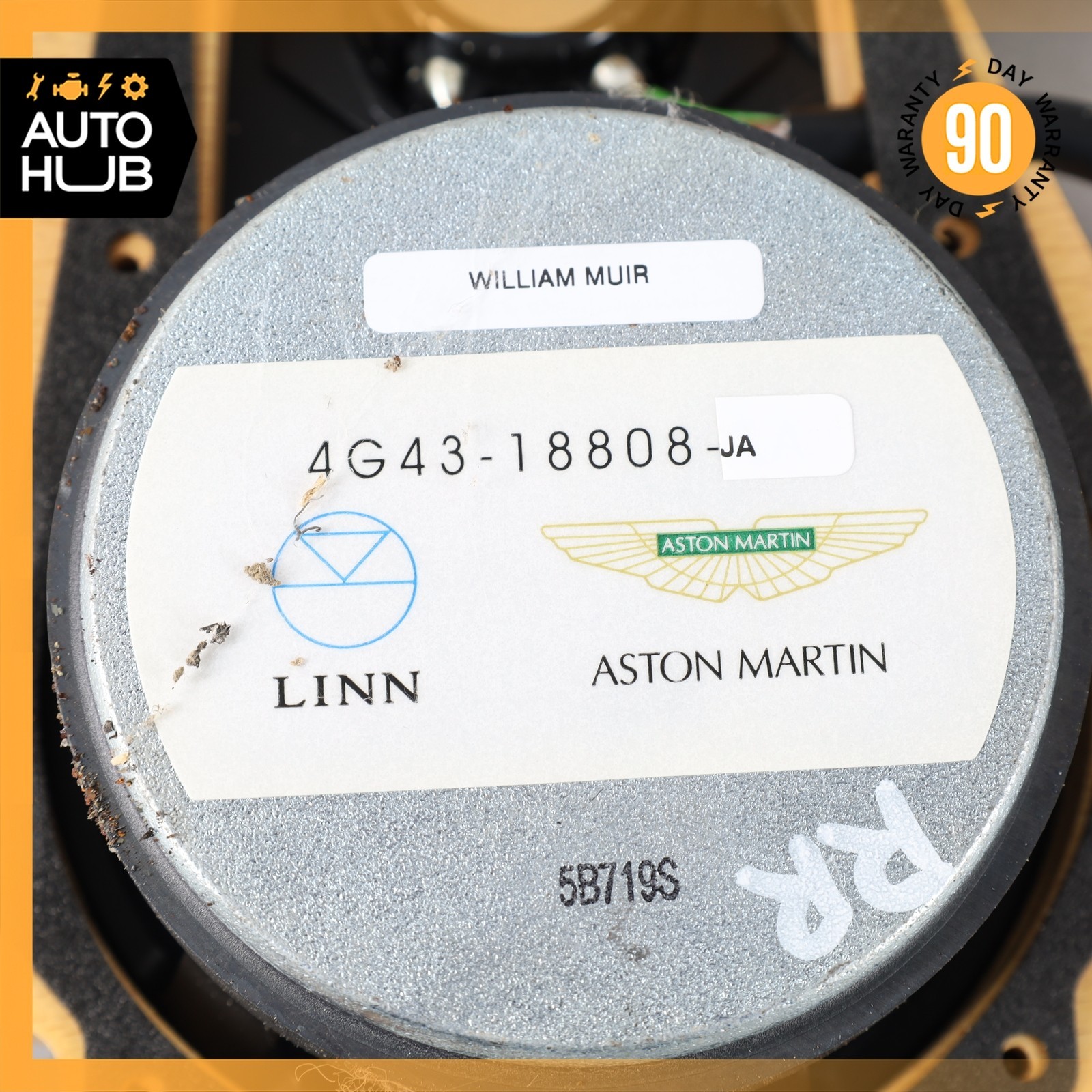 Aston Martin DB9 Volante Rear Right Side Audio Speaker 4G4318808JA OEM 34k