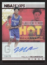 2016-17 Hoops #17 Malachi Richardson Rookie Red Hot Signatures #/25