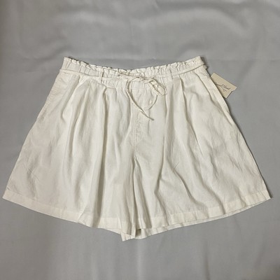 Universal Thread Short Womens Size XL Linen Blend Beige Paper Bag Tie Pockets