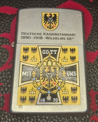 Original Zippo Feuerzeug DEUTSCHE KAISERSTANDARTE SELTEN H 08 Gott Mit Uns