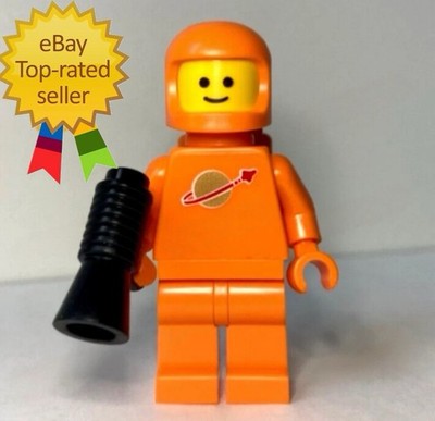 REAL LEGO Classic Orange Spaceman W/ Helmet And Air Tank Minifigure No Sticker