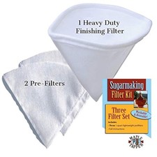 Maple Syrup Filter Set - 1 Qt. 3 pieces - One Heavy Duty 1 Quart, White
