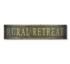 Custom Distressed Rural Retreat Sign -Rustic Hand Made Vintage Wooden