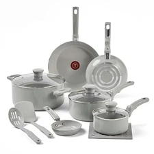 T-Fal Refresh Ceramic Nonstick Cookware Set, 12-Piece, Oven and Broiler Safe ...