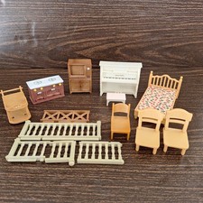 Calico Critters Lot Bed Piano Oven TV Chairs Railing Sylvanian Families