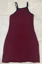 EXPRESS - Red & Navy Striped Bodycon Mini Knit Dress - Sz S