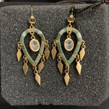 Pendientes Juicy Couture Pam Gela Azul Atrapasueños Oro Colgante Dije