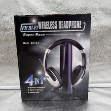 4-in-1 Multi-Input Over-Ear Headphone System Wired/Wireless/FM Radio/Chat Mic 