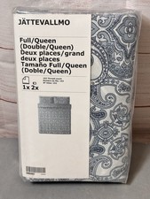 IKEA J TTEVALLMO Duvet Cover And Pillowcase s Blue  White Full /Queen NEW