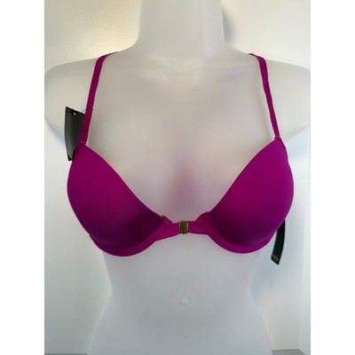 NWT BeMe New York Magenta Racerback Front Close Lace Bra Womens 34B Molded Wear