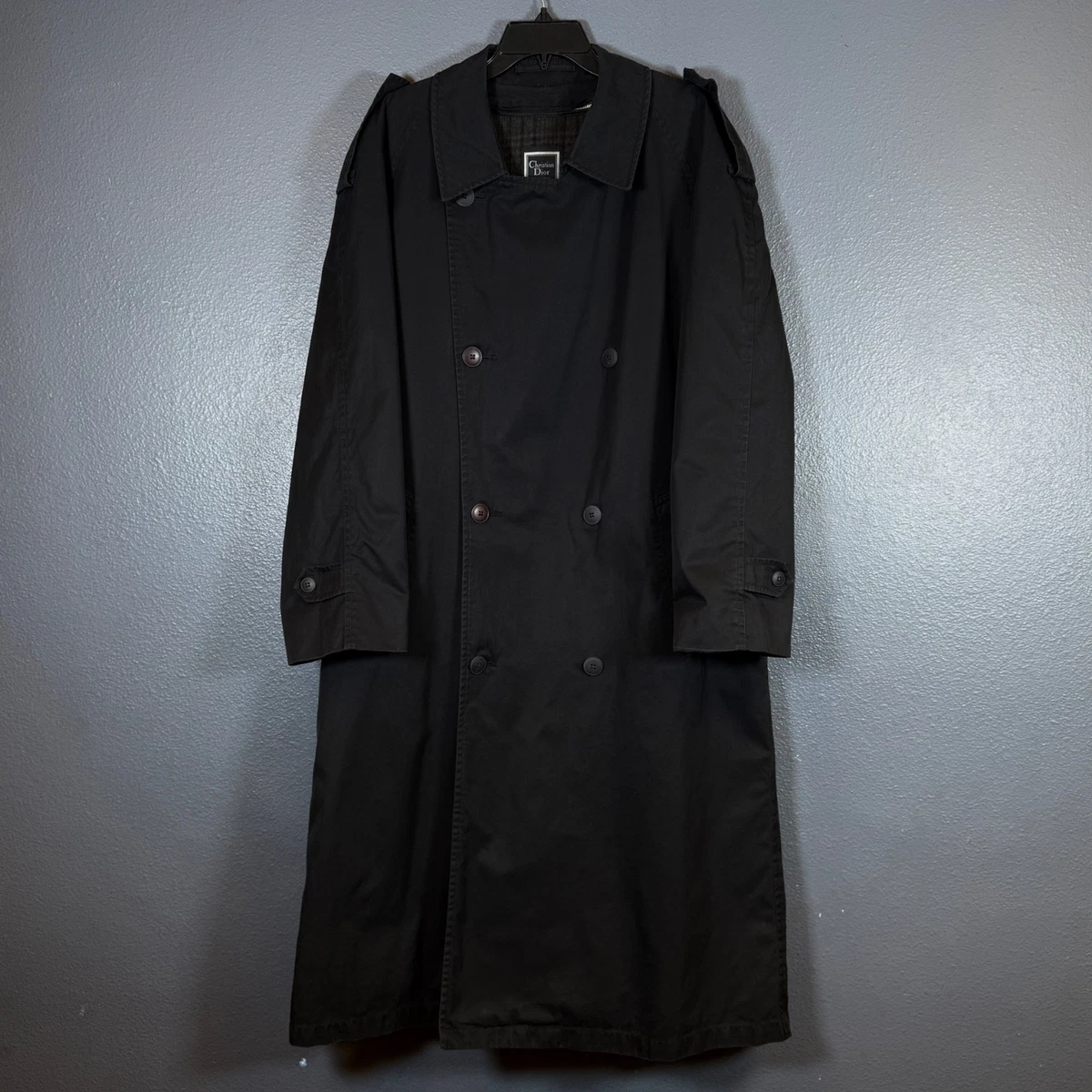 Trench Coats Black Cotton Outer Shell Coats, Jackets & Vests for