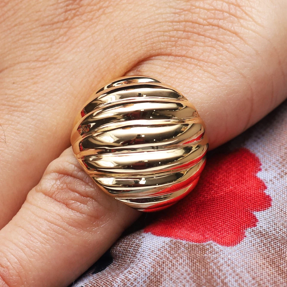 QVC Steel by Design 不锈钢抛光罗纹设计戒指 尺寸 5 — 第 2/4 张图片