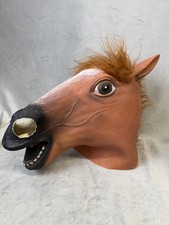 Funny Horse Head Mask Costume Adult Latex Animal Face Halloween Novelty Gag