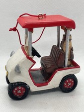 Vintage Kurt Adler Golf Cart Clubs Christmas Ornament Resin Hanging Rare HTF 3  